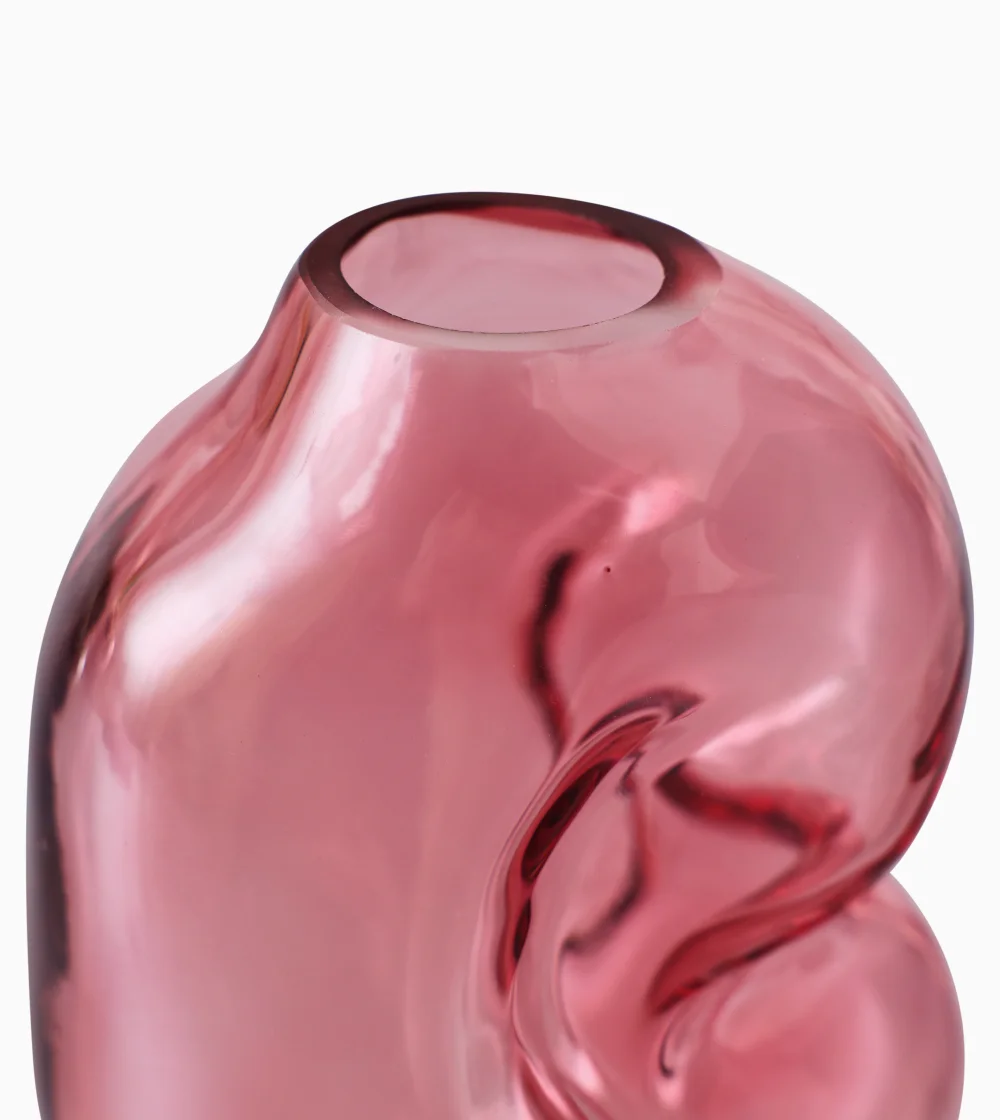jarrón pequeño de cristal verde