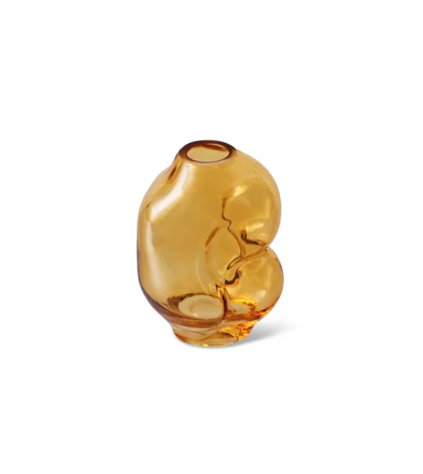 jarrón pequeño de cristal ámbar