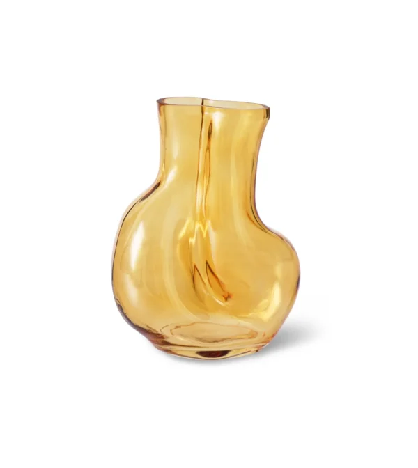 jarrón de cristal ámbar