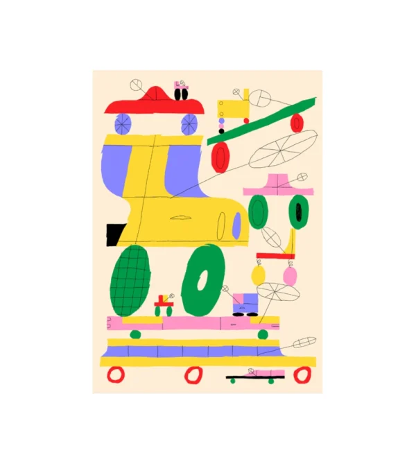lámina con ilustración de colores