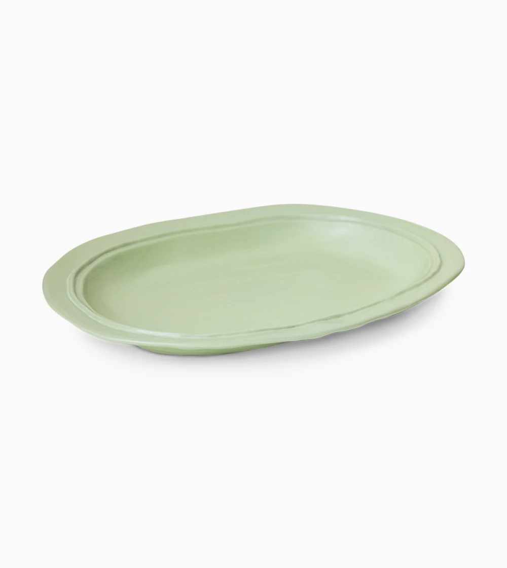 bandeja para servir de cerámica verde de hkliving