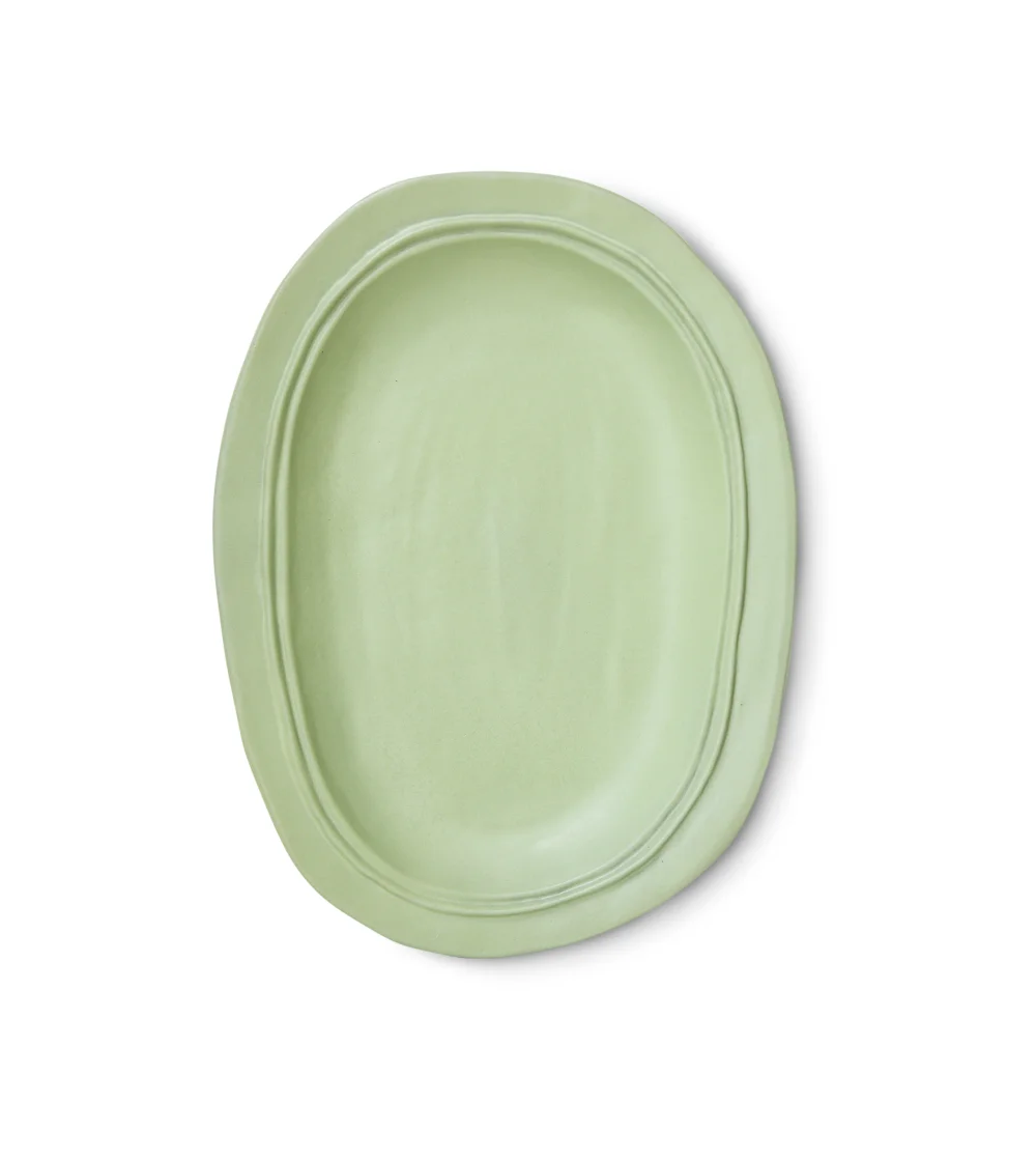 Bandeja de cerámica verde menta