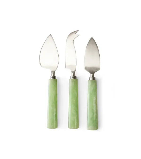 set de cuchillos para queso con el mango verde