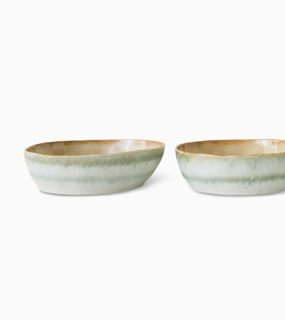 70s Ceramics: Pasta Bowls Petal Set/2 - Imagen 3
