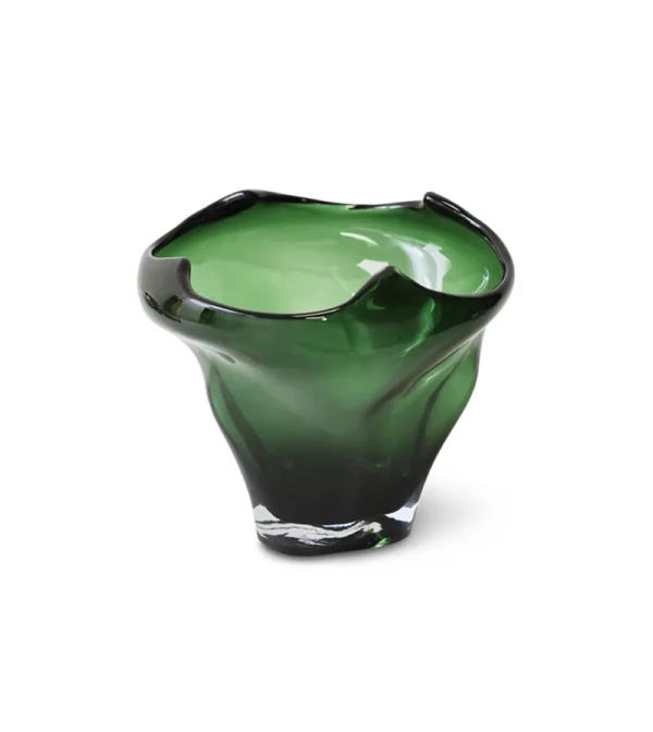 jarrón cristal verde