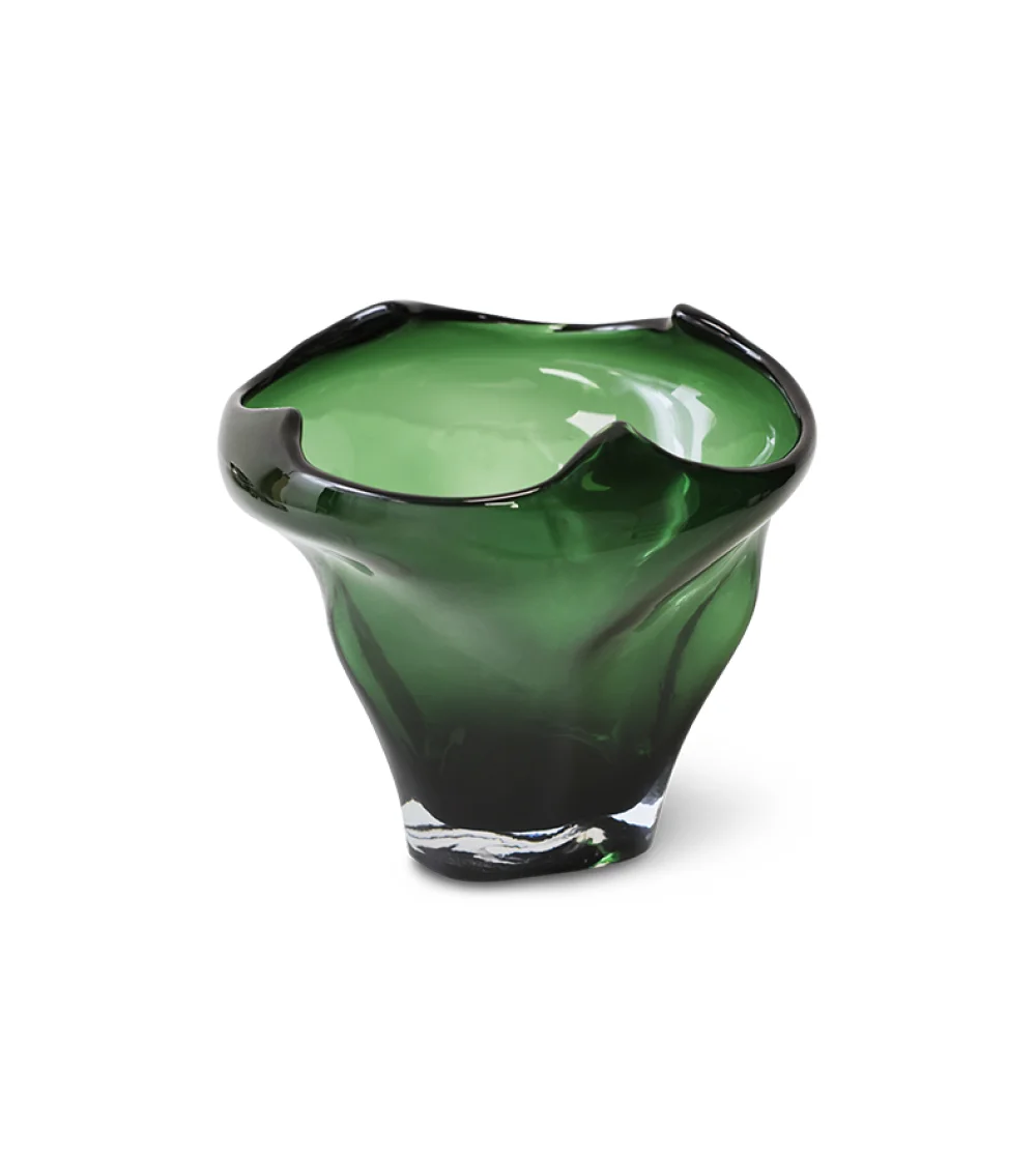 jarrón cristal verde