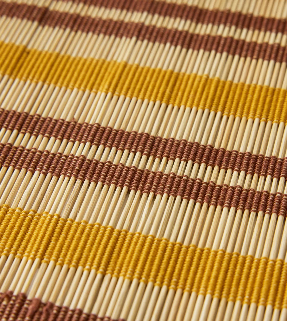 Mantel individual de bambú a rayas de colores hkliving