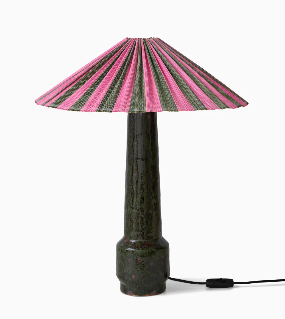 Pantalla para lámpara de mesa verde y rosa de hkliving