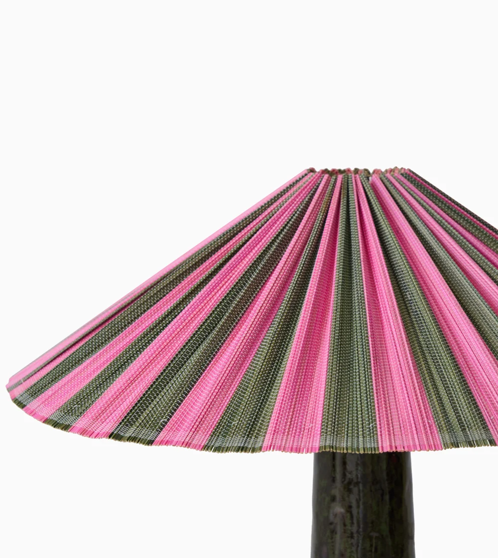 Pantalla para lámpara de mesa verde y rosa de hkliving