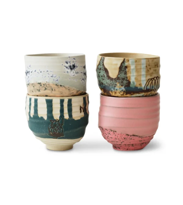 vasos de cerámica de colores