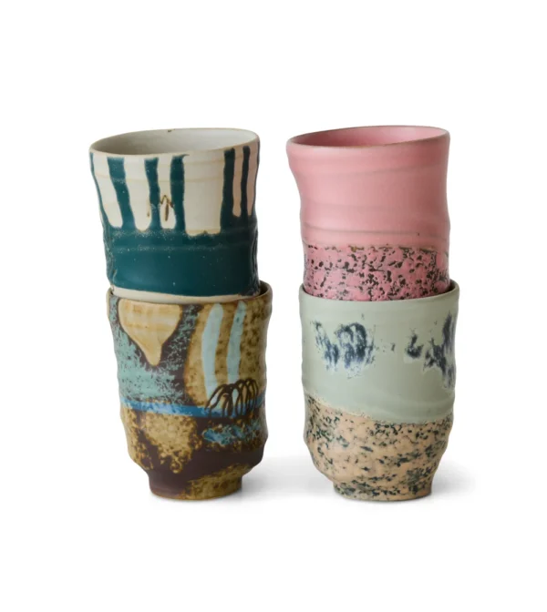 vasos de cerámica de colores