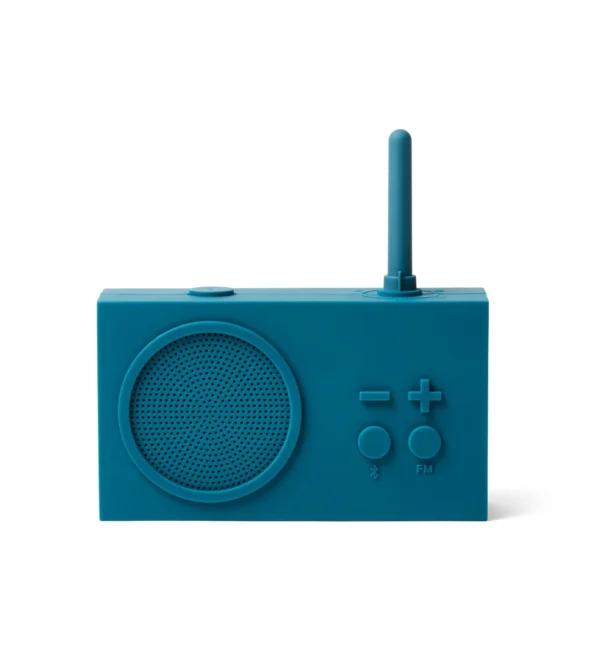 Radio altavoz Bluetooth azul de Lexon.