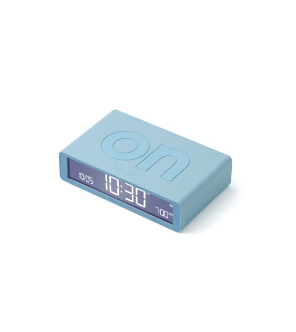 reloj despertador azul claro Flip de lexon
