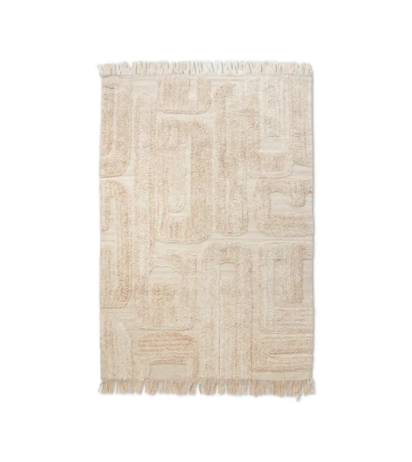alfombra de lana color crema de HKLIVING