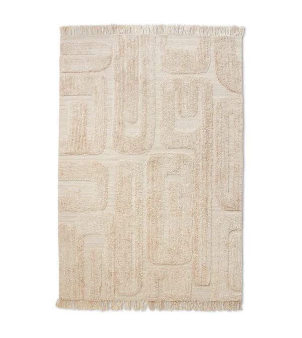 alfombra de lana color crema de HKLIVING