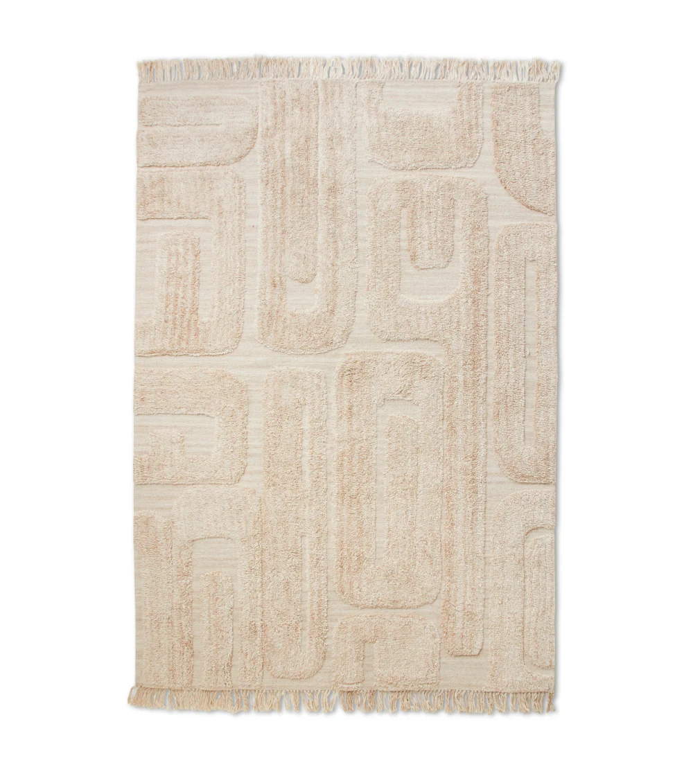 alfombra de lana color crema de HKLIVING