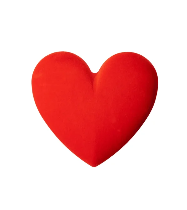 caja joyero con forma de corazon rojo