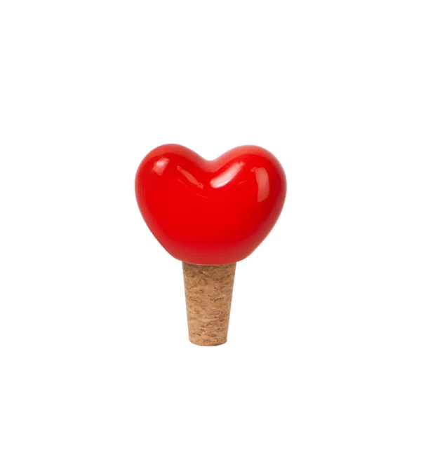 tapón para botella de vino con forma de corazón