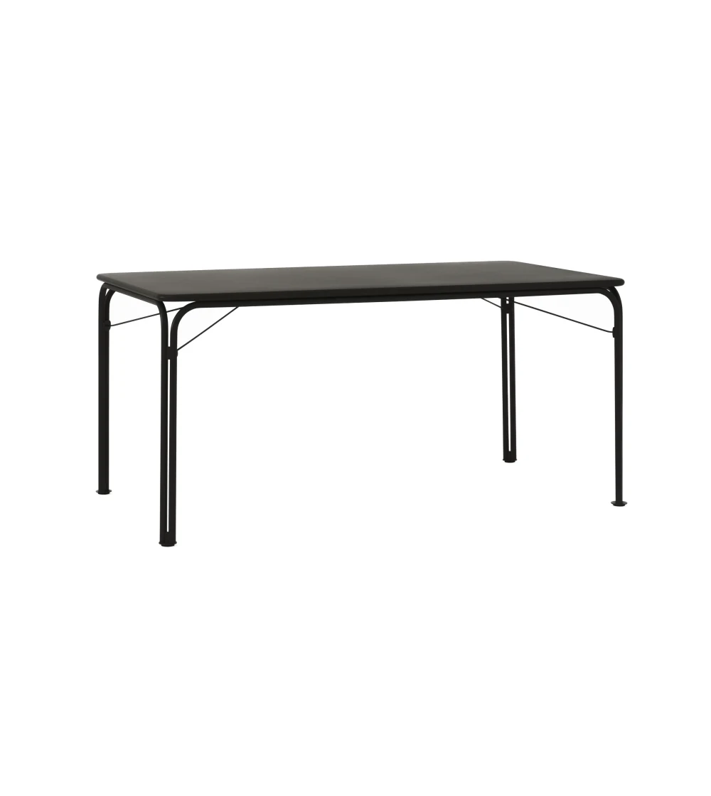 mesa de metal negra para exteriores
