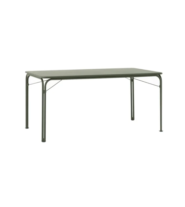 mesa de metal verde para exteriores