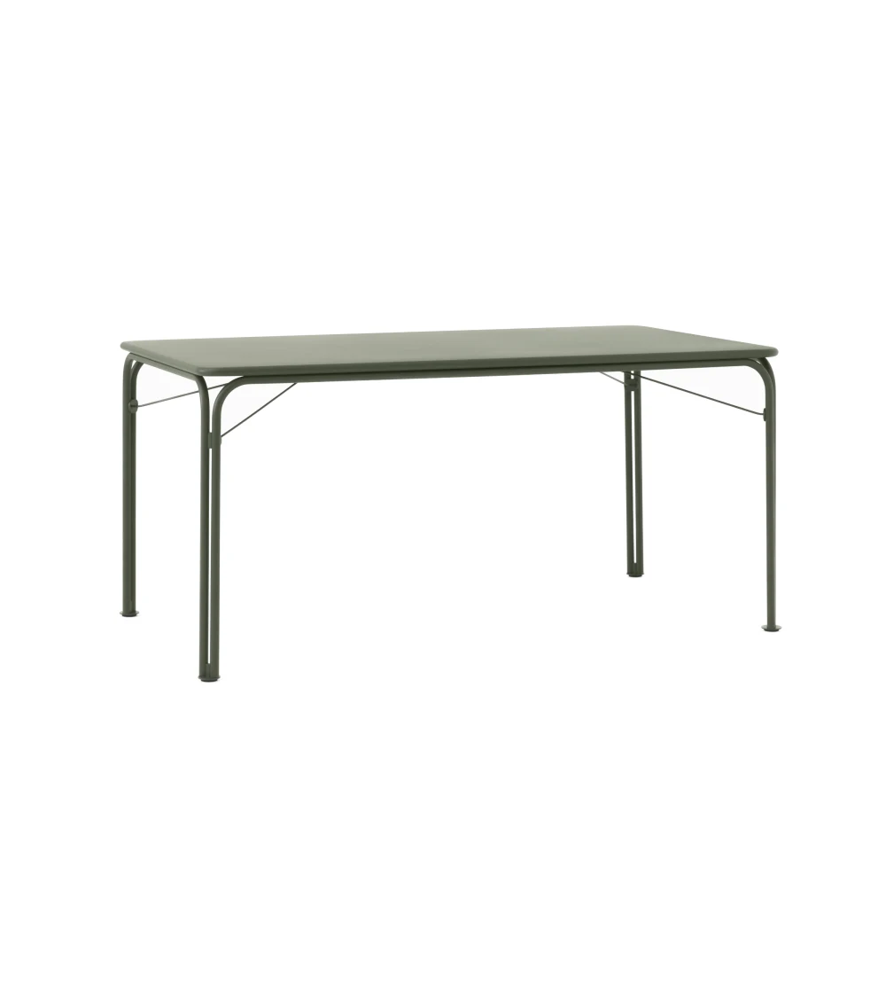 mesa de metal verde para exteriores