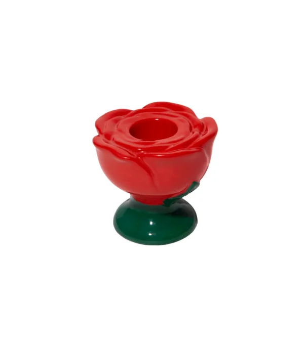 portavelas original con forma de rosa