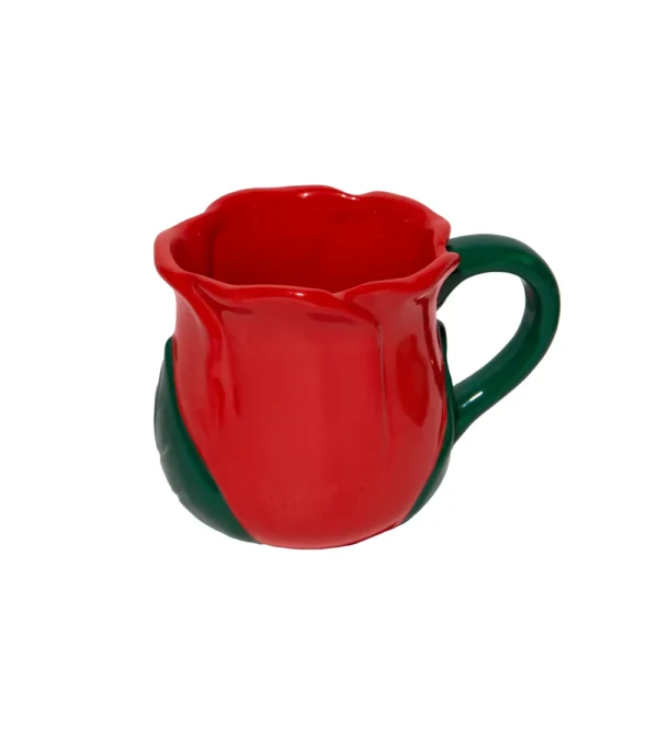 taza con forma de rosa