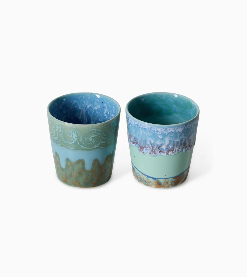 Set de vasos 70s Ceramics de HKLIVING inspirado en Vincent van Gogh para el café