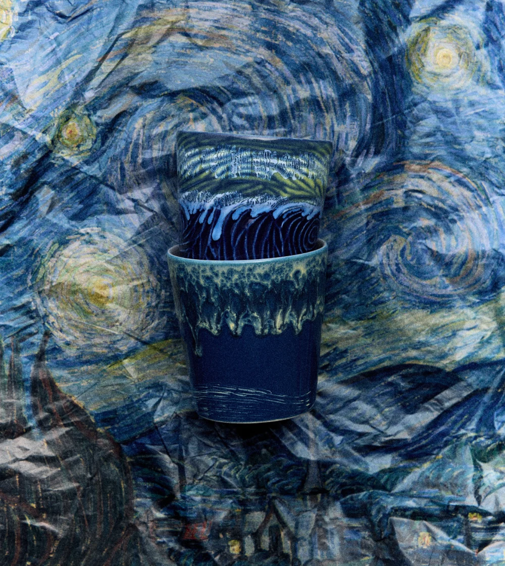 Set de vasos 70s Ceramics de HKLIVING inspirado en Vincent van Gogh para el café