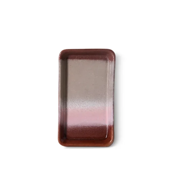Plato pequeño Bloom XS de HKLIVING con esmalte en tonos tierras y rosas