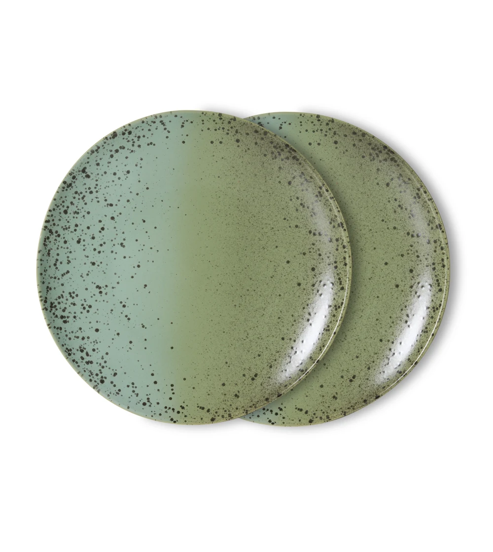 platos de cerámica verde hkliving