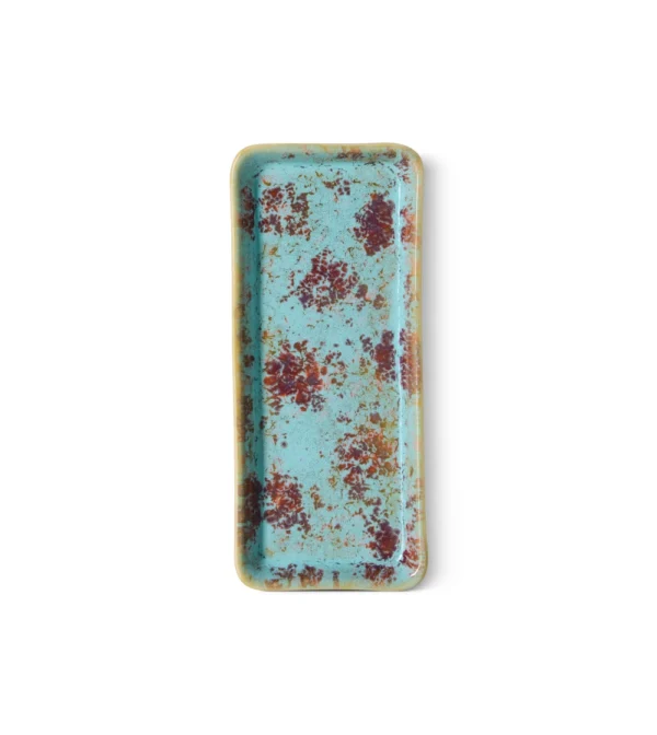 Plato pequeño de cerámica Patina de HKLIVING con esmalte texturizado.