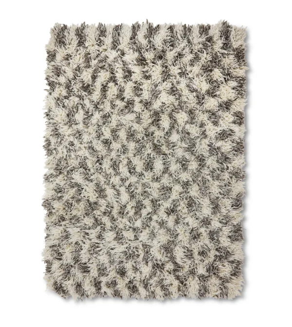 Alfombra de lana shaggy 200x300 de HKLIVING con patrón de cuadros y textura de pelo largo