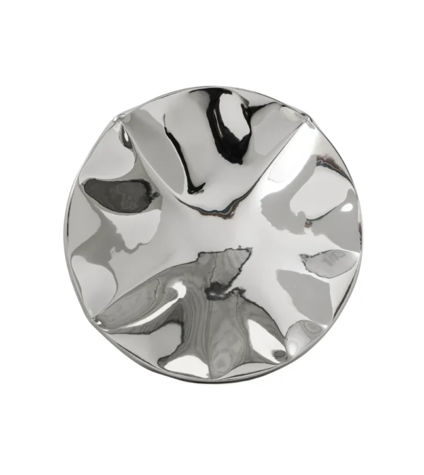 escultura de pared redonda cromada de hkliving