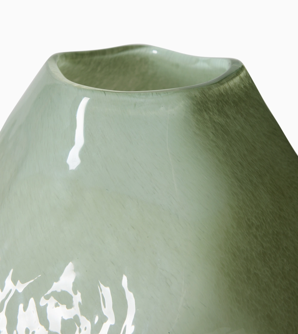 jarrón contemporáneo de cristal verde