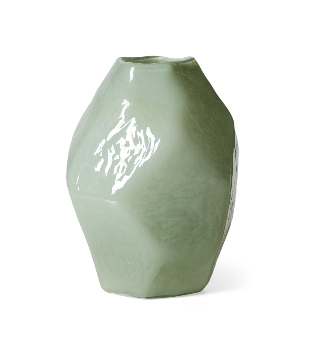 jarrón contemporáneo de cristal verde