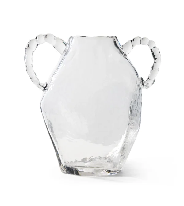 jarrón tipo ánfora de cristal transparente de hkliving