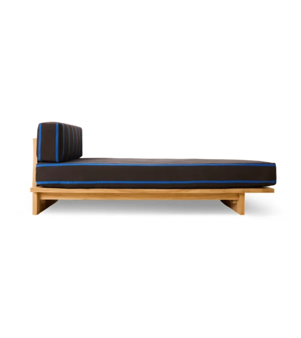 DIVAN DE MADERA DE TECA PARA EXTERIORES CON ESTAMPADO A RAYAS DE HKLIVING