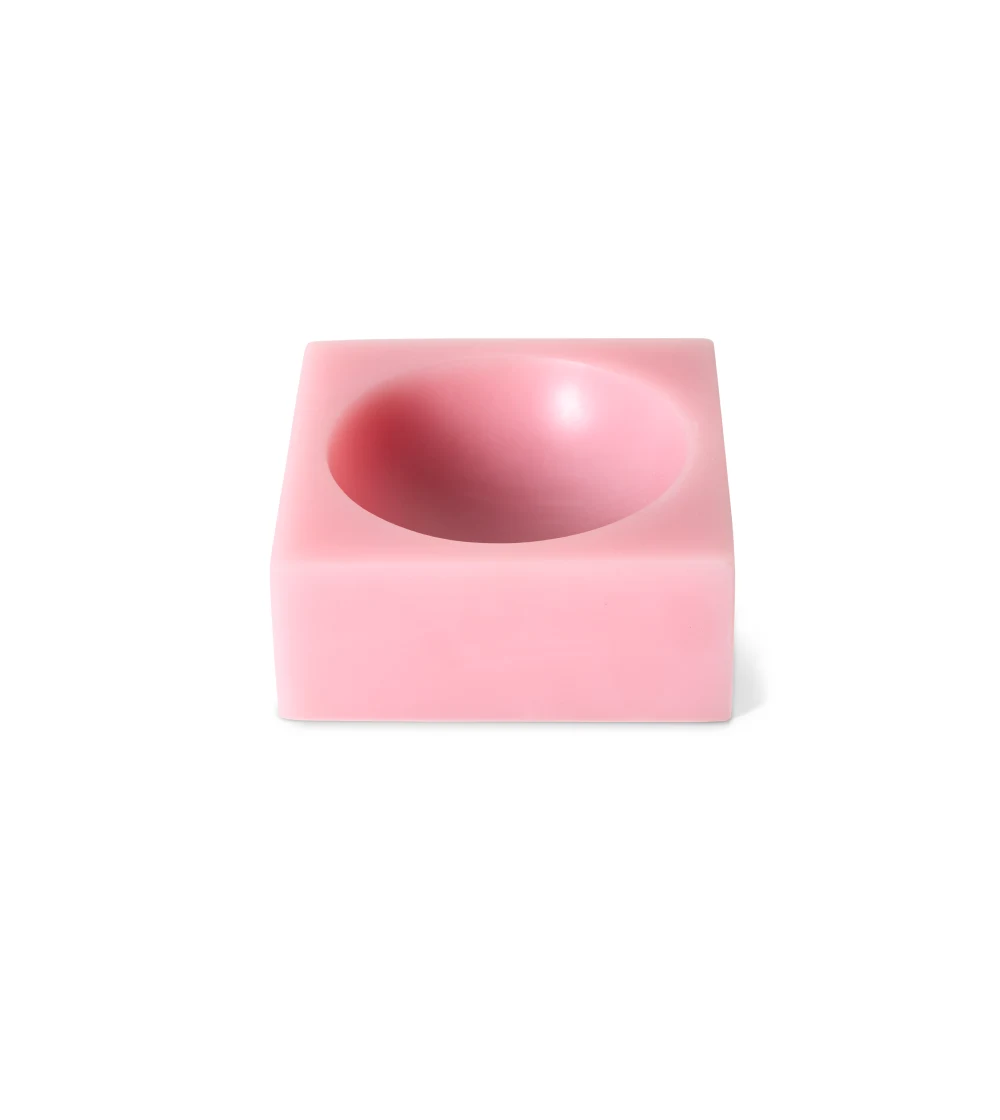 Cuenco decorativo rosa pequeño de HKLIVING en resina con diseño geométrico sobre mesa o estantería