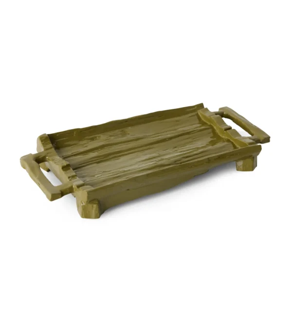 Bandeja de diseño de Teun Zwets para HKLIVING colocada sobre mesa como pieza decorativa contemporánea