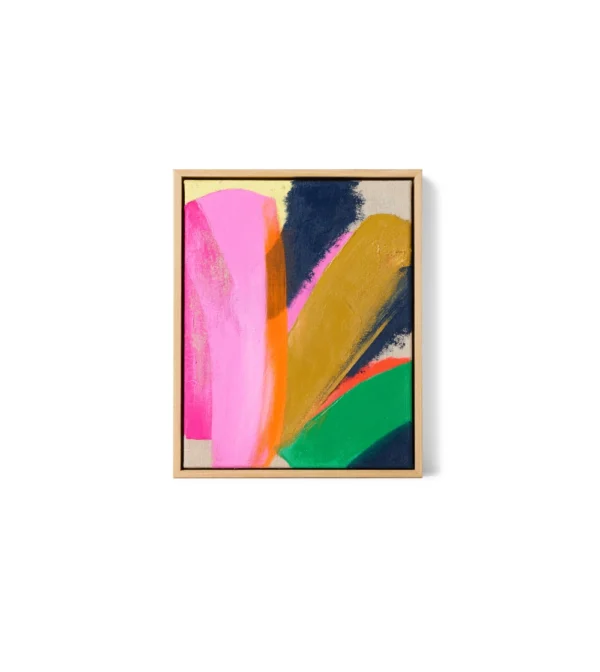 Cuadro Moonlight Strokes de HKLIVING, arte abstracto compacto con pinceladas en azul y dorado sobre lienzo.