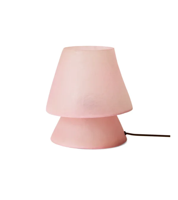 Lámpara de mesa pequeña rosa de HKLIVING en fibra de vidrio translúcida con iluminación ambiental cálida