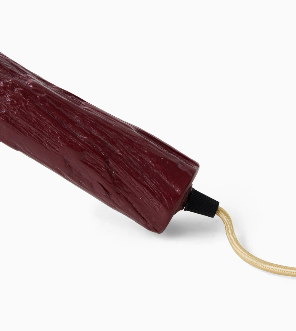 lámpara de pie contemporánea de madera color burdeos de hkliving