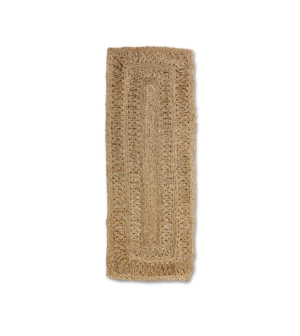 alfombra pasillera rectangular de yute HKLIVING con textura natural en interior contemporáneo.