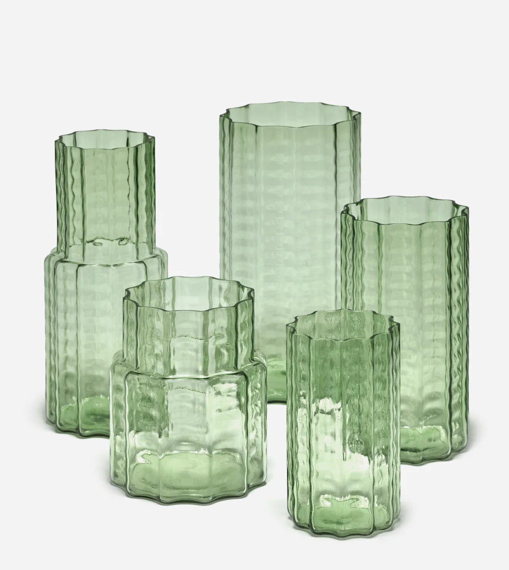 Jarrón Wave Green Transparent 04 - Imagen 3