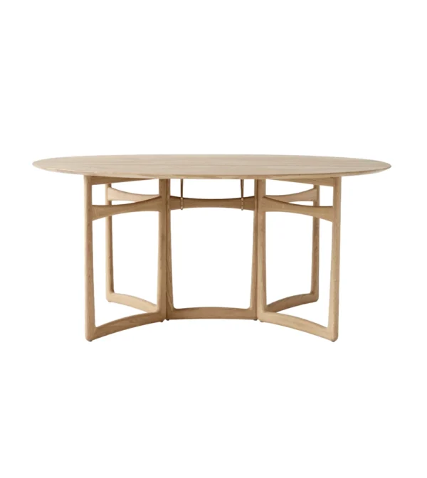 mesa Drop Leaf de &Tradition con alas abatibles en madera de nogal o roble en comedor escandinavo.