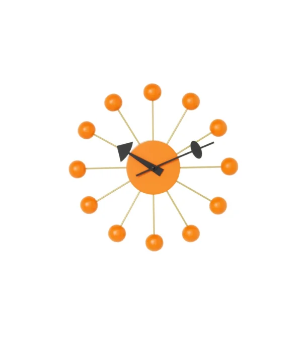 reloj de pared ball clock de Vitra en color naranja
