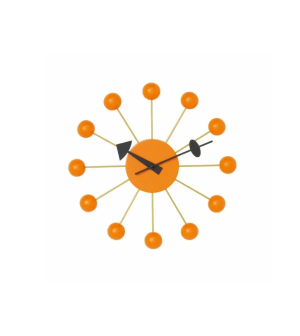 ball clock de george nelson fabricado por vitra color naranja