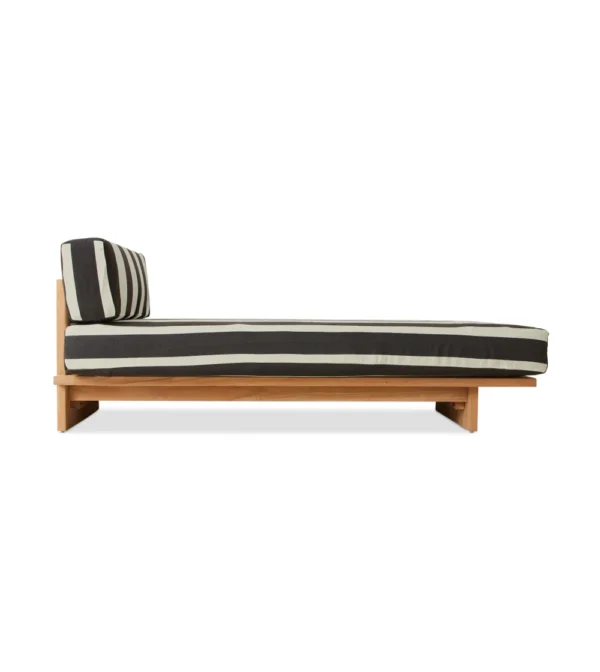 DIVAN DE MADERA DE TECA PARA EXTERIORES CON ESTAMPADO A RAYAS DE HKLIVING