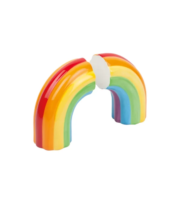 sujetalibros de cerámica con forma de arcoiris de doiy. Un rainbow para sujetar los libros.
